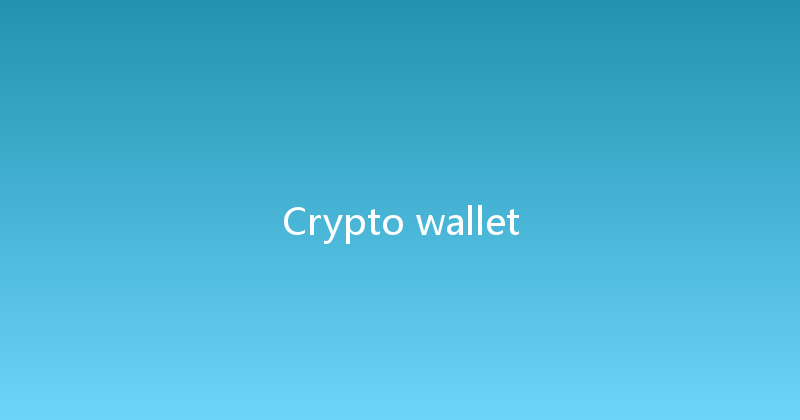 Crypto wallet 